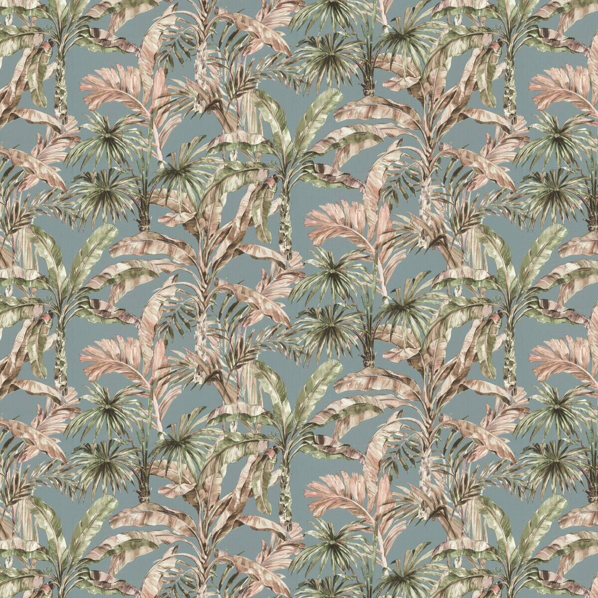 Vliestapete Palmenblätter blau grün beige B/L: ca. 53x1005 cm