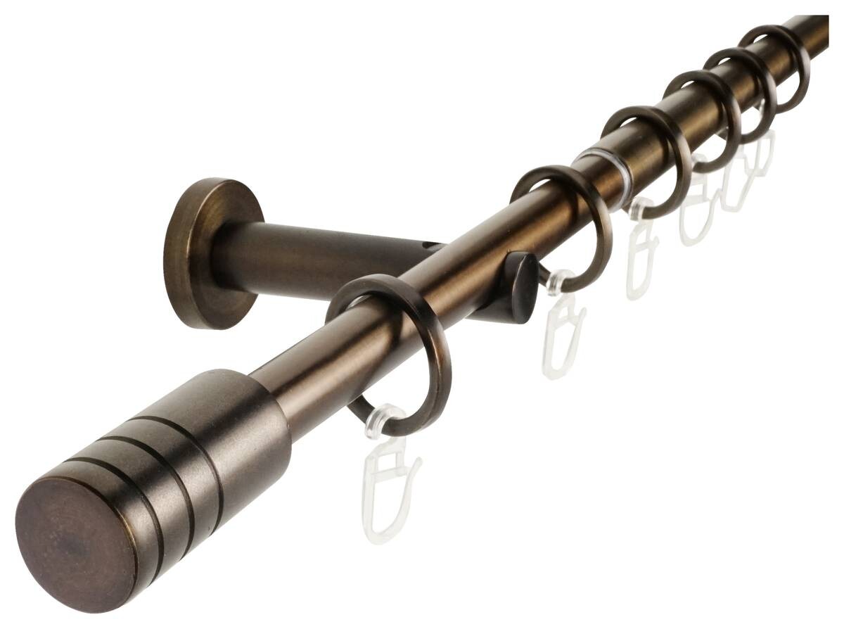 Gardinenstange bronze Aluminium ausziehbar von ca. 120 bis 210 cm 1.0 Läufe