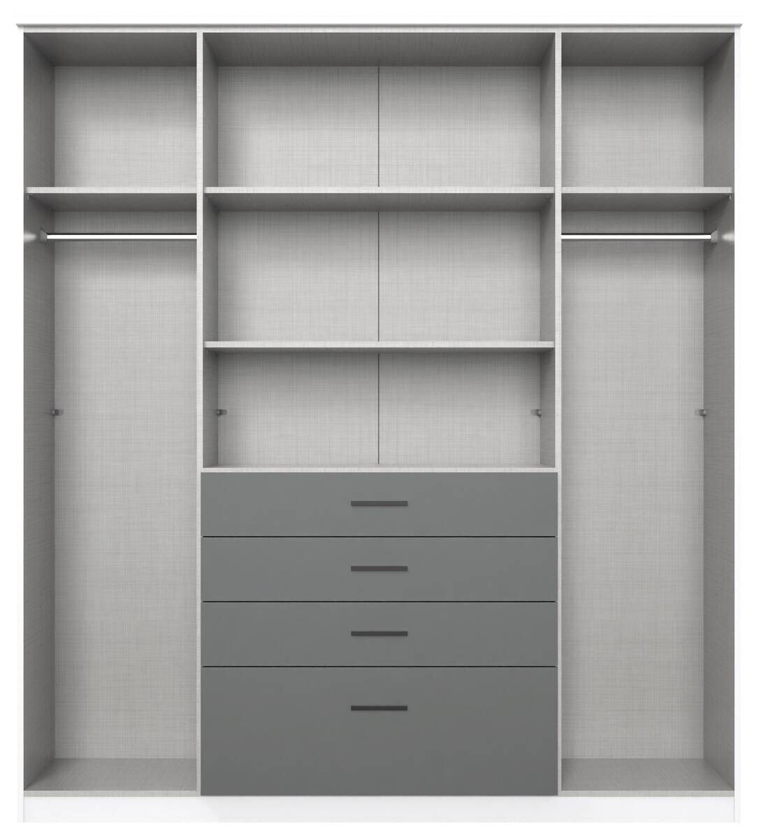 Kleiderschrank Cottbus Sahara grau B/H/T: ca. 180x199x58 cm