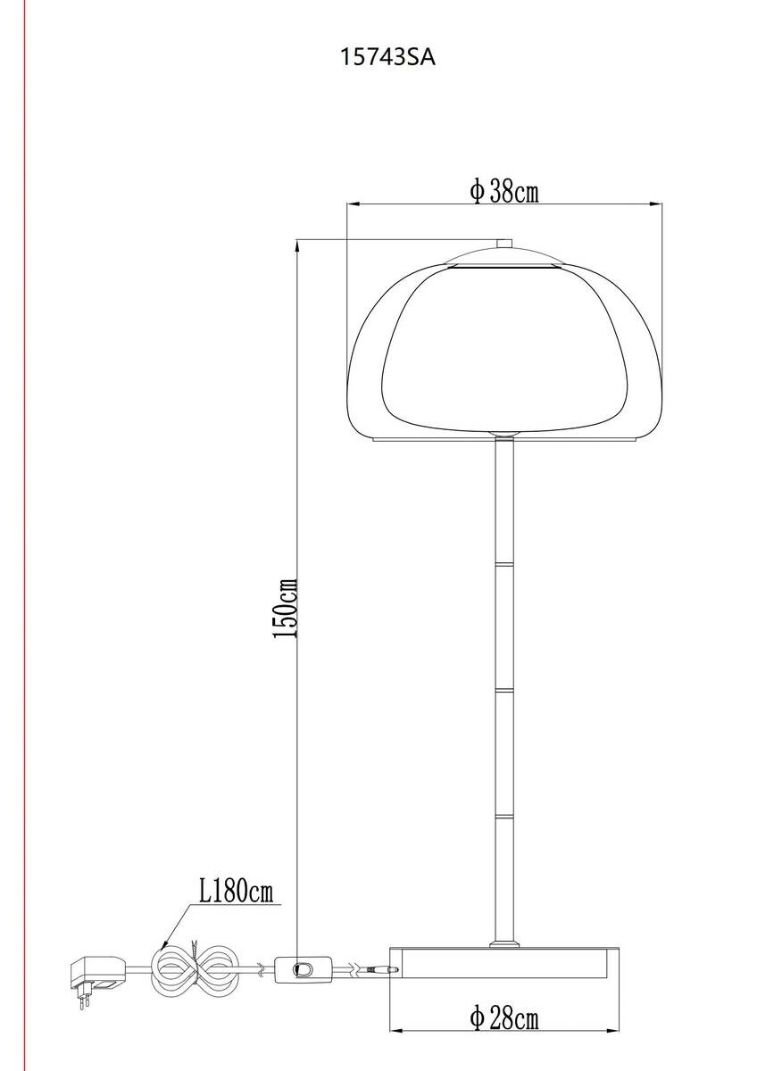 GLOBO Stehlampe gold Metall Glas B/H/L: ca. 44x37x44 cm