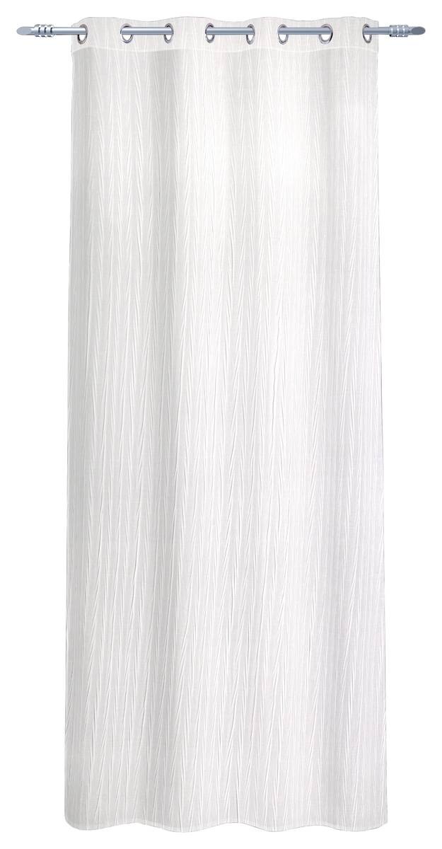Ösenvorhang Crash weiß 100% Polyester B/L: ca. 135x245 cm