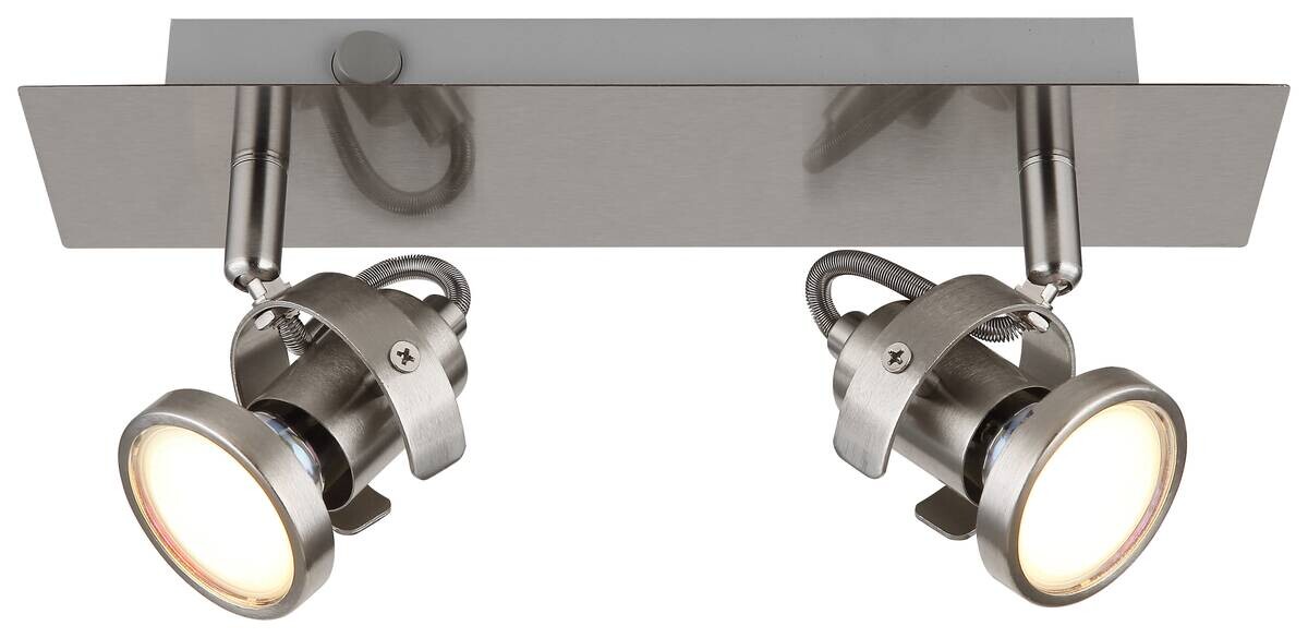 GLOBO Spot Verpax nickel B/H/L: ca. 10x13,2x28 cm GU10 2 Brennstellen