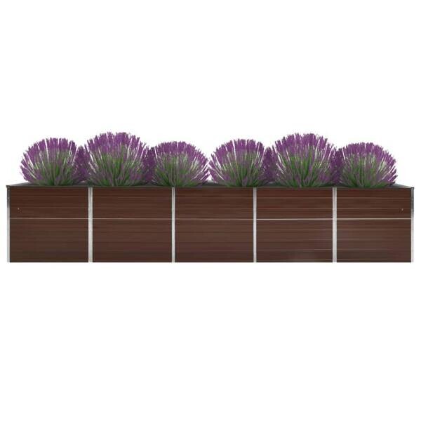 Garten-Hochbeet braun Stahl B/H/L: ca. 80x77x400 cm