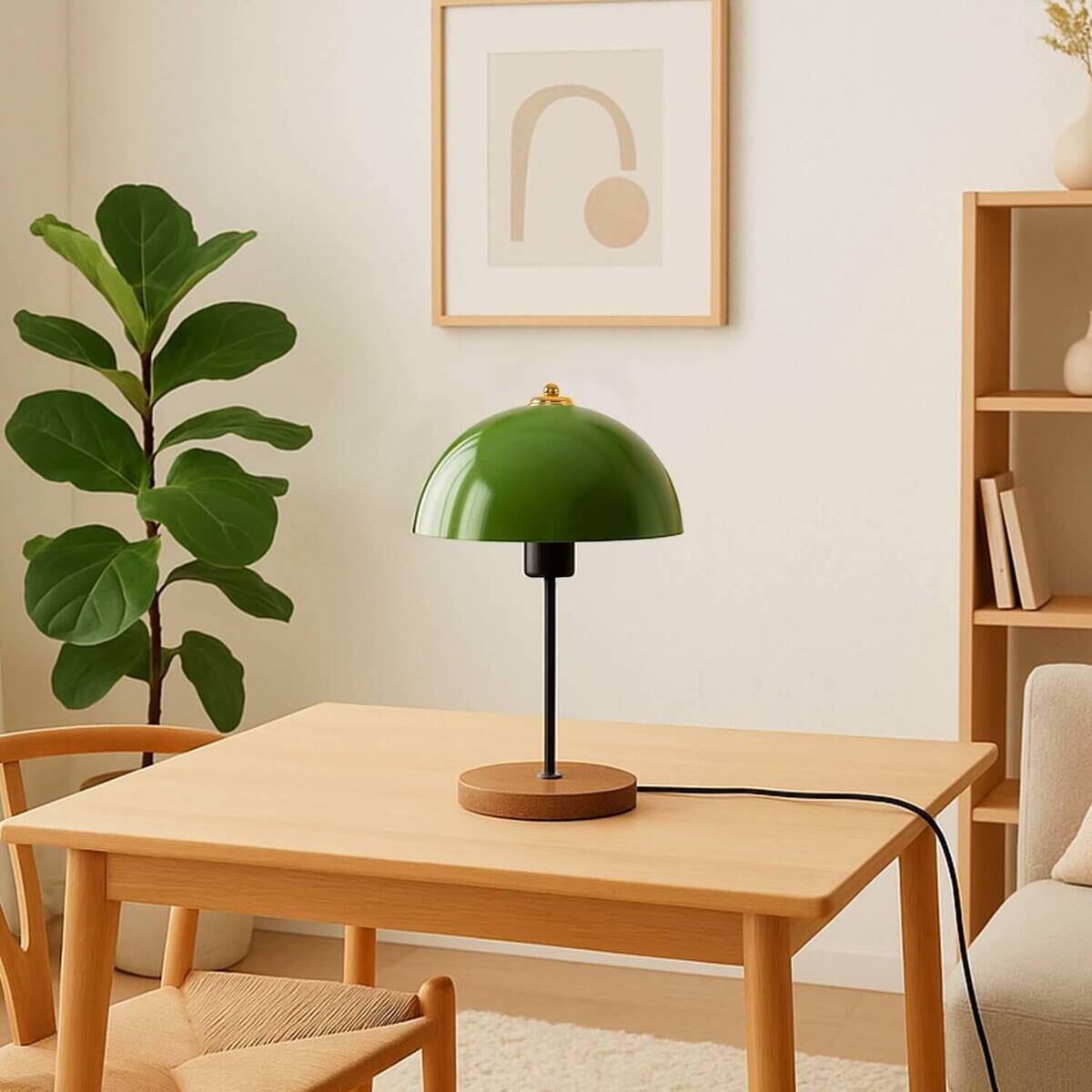 Opviq Tischleuchte grün Metall B/H/L: ca. 23x38x23 cm E27 1 Brennstellen