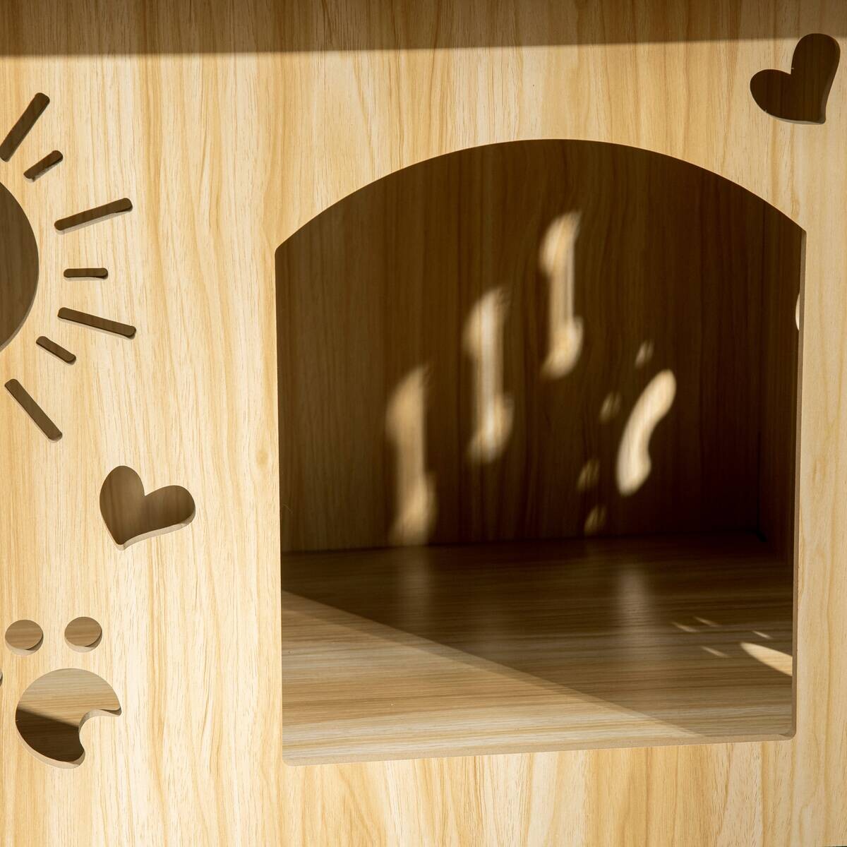 PawHut Hundehütte Eiche MDF B/H/L: ca. 50x58,5x69 cm