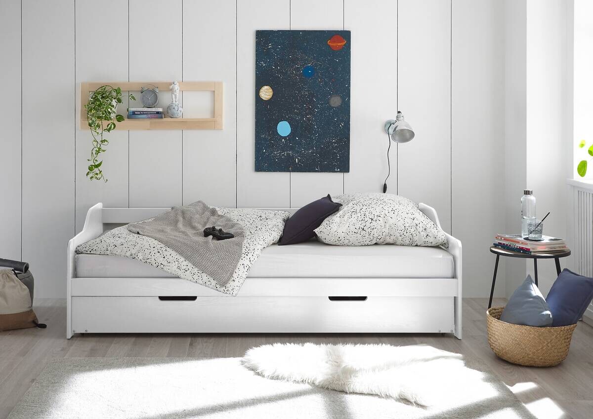 Funktionsbett Jesse kiefer weiß Liegefläche B/L: ca. 90x200 cm