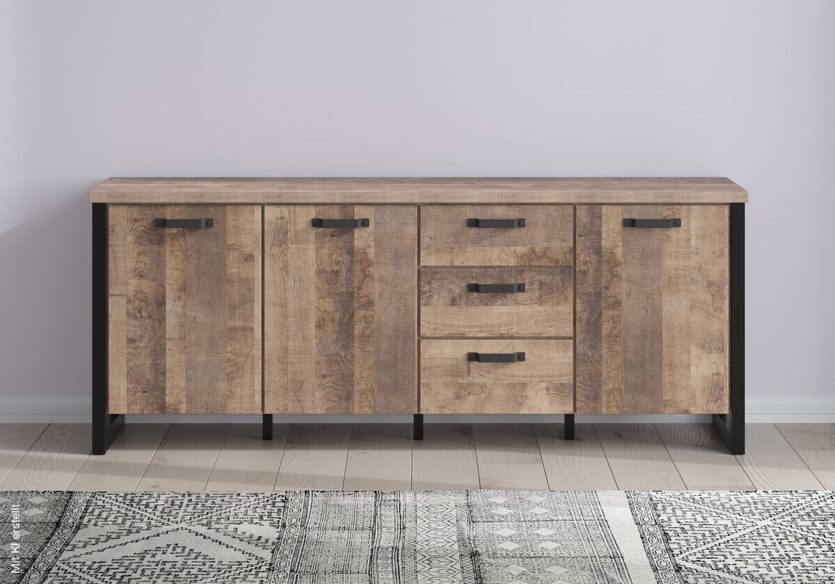 Sideboard Emile Eiche Tabak Nachbildung B/H/T: ca. 214x86x45 cm