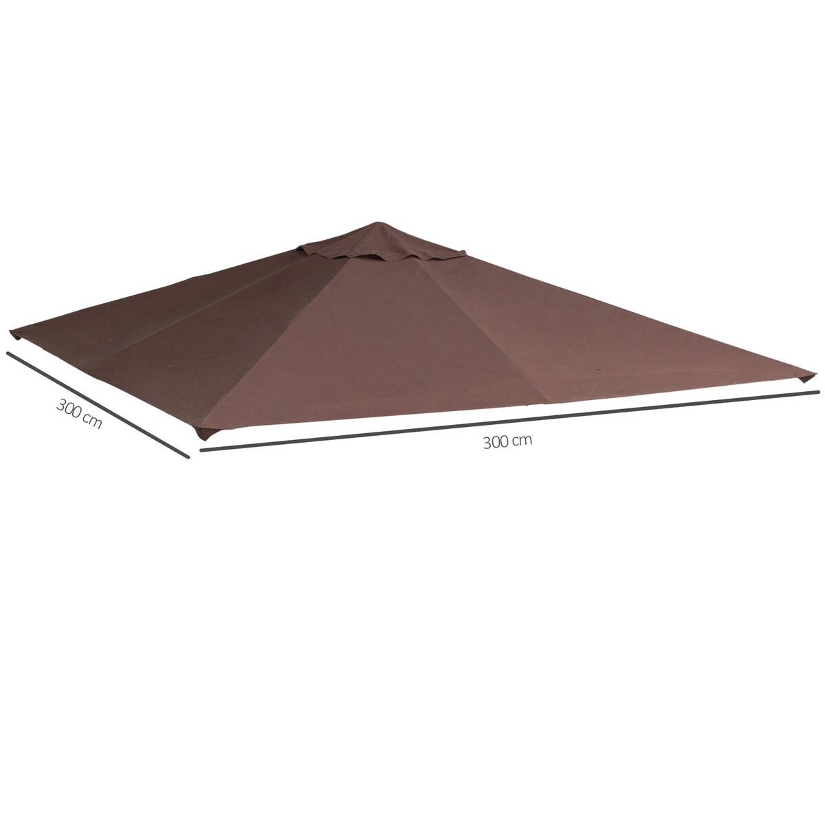 Outsunny Ersatzdach für Pavillon braun Polyester-Mischgewebe B/L: ca. 300x300 cm