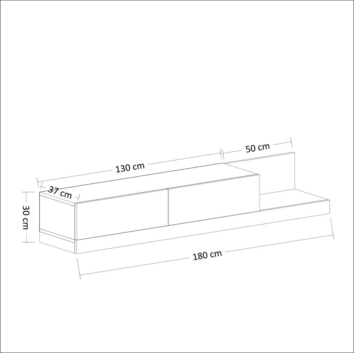 TV-Lowboard Majör weiß Marmoroptik B/H/T: ca. 180x30x37 cm