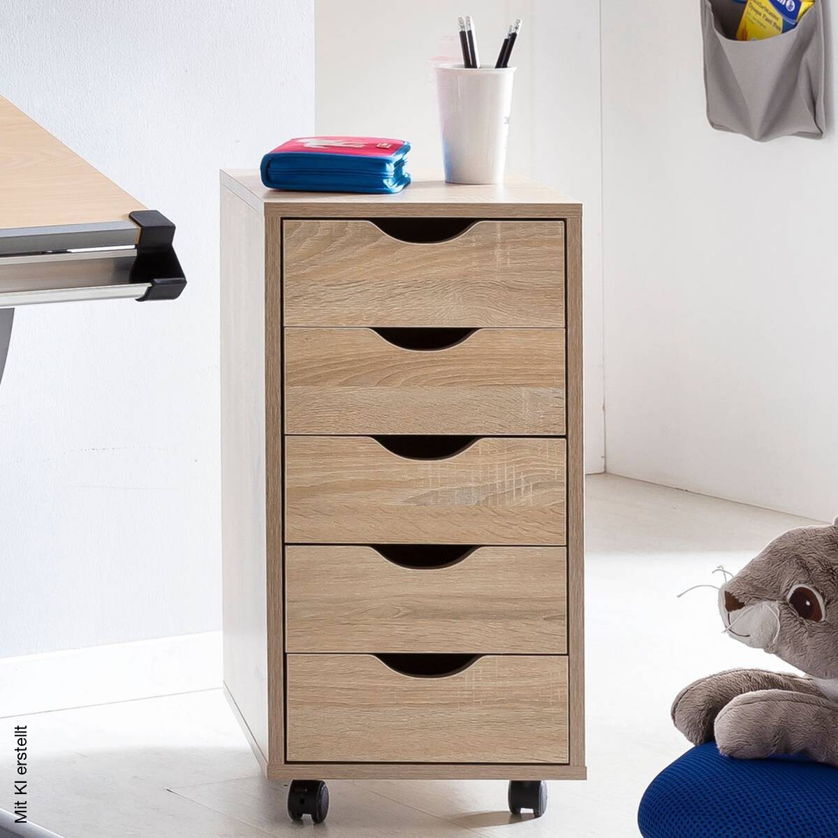 Rollcontainer braun Spanplatte B/H/T: ca. 33x64x38 cm