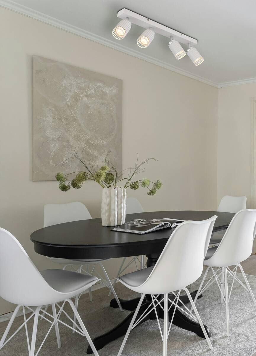 GLOBO Strahler weiß Metall Aluminium B/H/T/L: ca. 12,5x15,5x53x53 cm GU10 4 Brennstellen