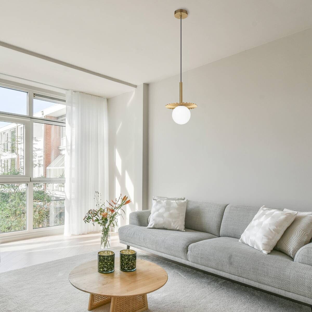 Lamkur Hängeleuchte Kupfer Glas Stahl B/H/L: ca. 120x20x20 cm G9 1 Brennstellen