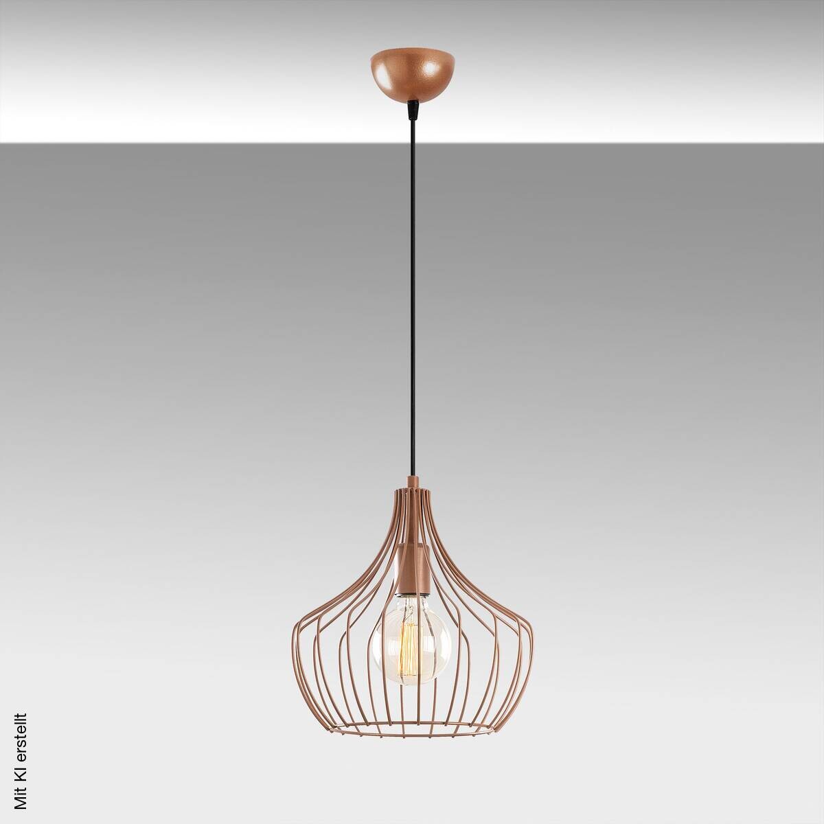 Opviq Pendelleuchte Mezopotamya Kupfer B/H/T/L/D: ca. 27x126x27x27x27 cm E27 1 Brennstellen