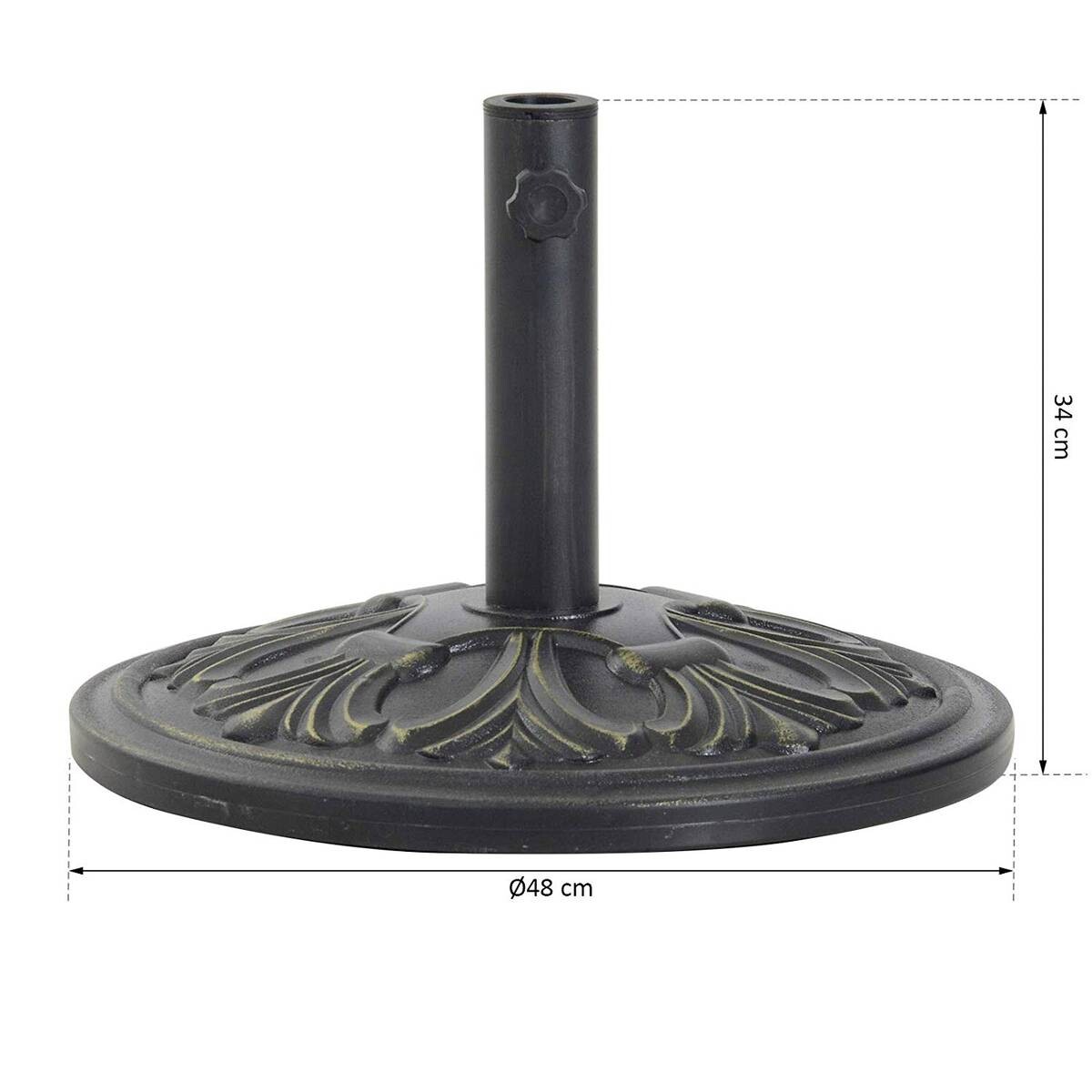 Outsunny Sonnenschirmständer bronze Metall B/H/L/D: ca. 48x34x48x48 cm