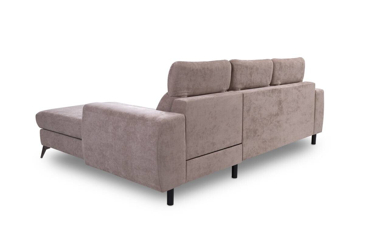 Ecksofa mit Bettfunktion und Bettkasten beige Microfaser B/T: ca. 264x191 cm