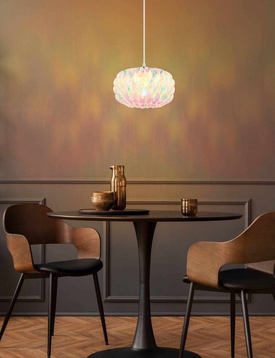 GLOBO Pendelleuchte Chrom Metall Kunststoff H/D: ca. 120x25 cm E27 1 Brennstellen