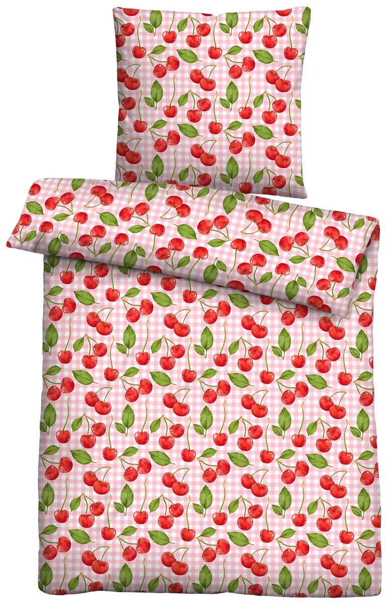 Microfaser Bettwäsche kirsche grün 100% Polyester B/L: ca. 135x200 cm