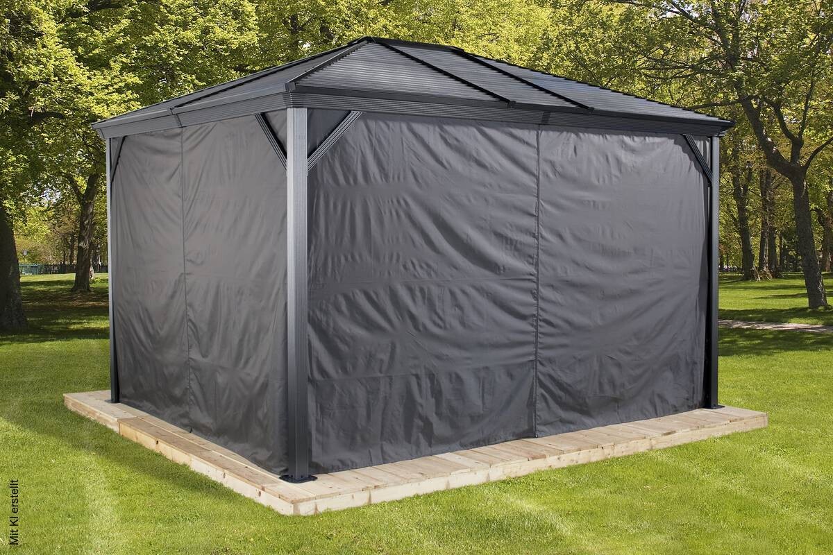 Sojag Pavillon-Vorhang-Set Ventura dunkelgrau Polyester