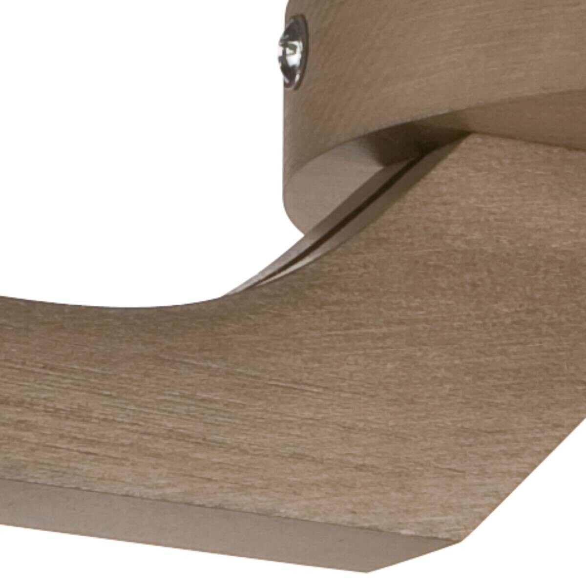 Lamkur Deckenleuchte ADRIANO 27470 natur Holz Glas Stahl H/L: ca. 23x40 cm E27 3 Brennstellen