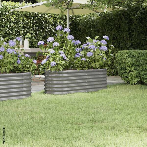 Hochbeet grau Stahl B/H/L: ca. 114x36x114 cm
