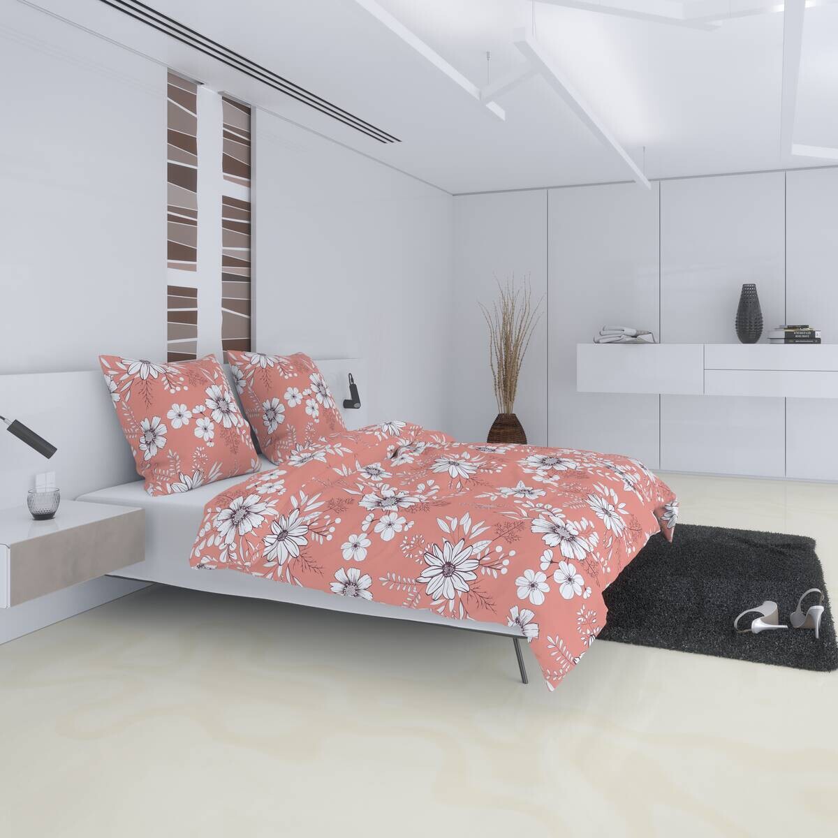 Microfaser Bettwäsche apricot Polyester B/L: ca. 135x200 cm
