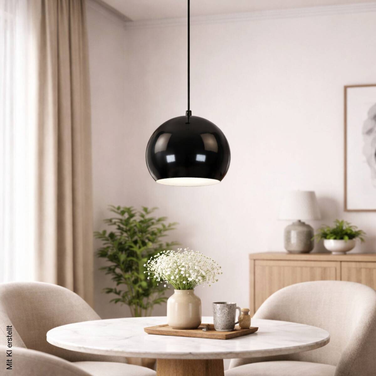 Opviq Pendelleuchte schwarz B/H/T: ca. 20x111x20 cm E27 1 Brennstellen