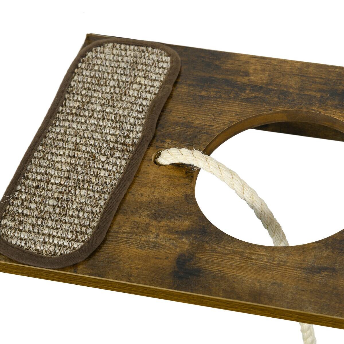 PawHut Katzenregal-Set braun Sisal B/H/L: ca. 29x8,5x136 cm