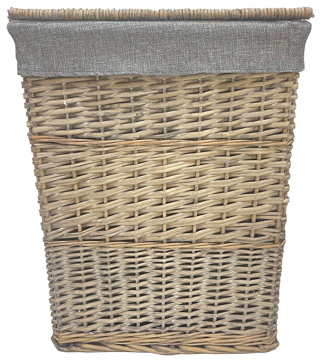 Wäschekorb grau Weide B/H/L: ca. 33x59x45 cm