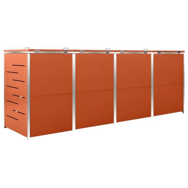 vidaXL Mülltonnenbox orange B/H/T: ca. 276,5x112,5x77,5 cm