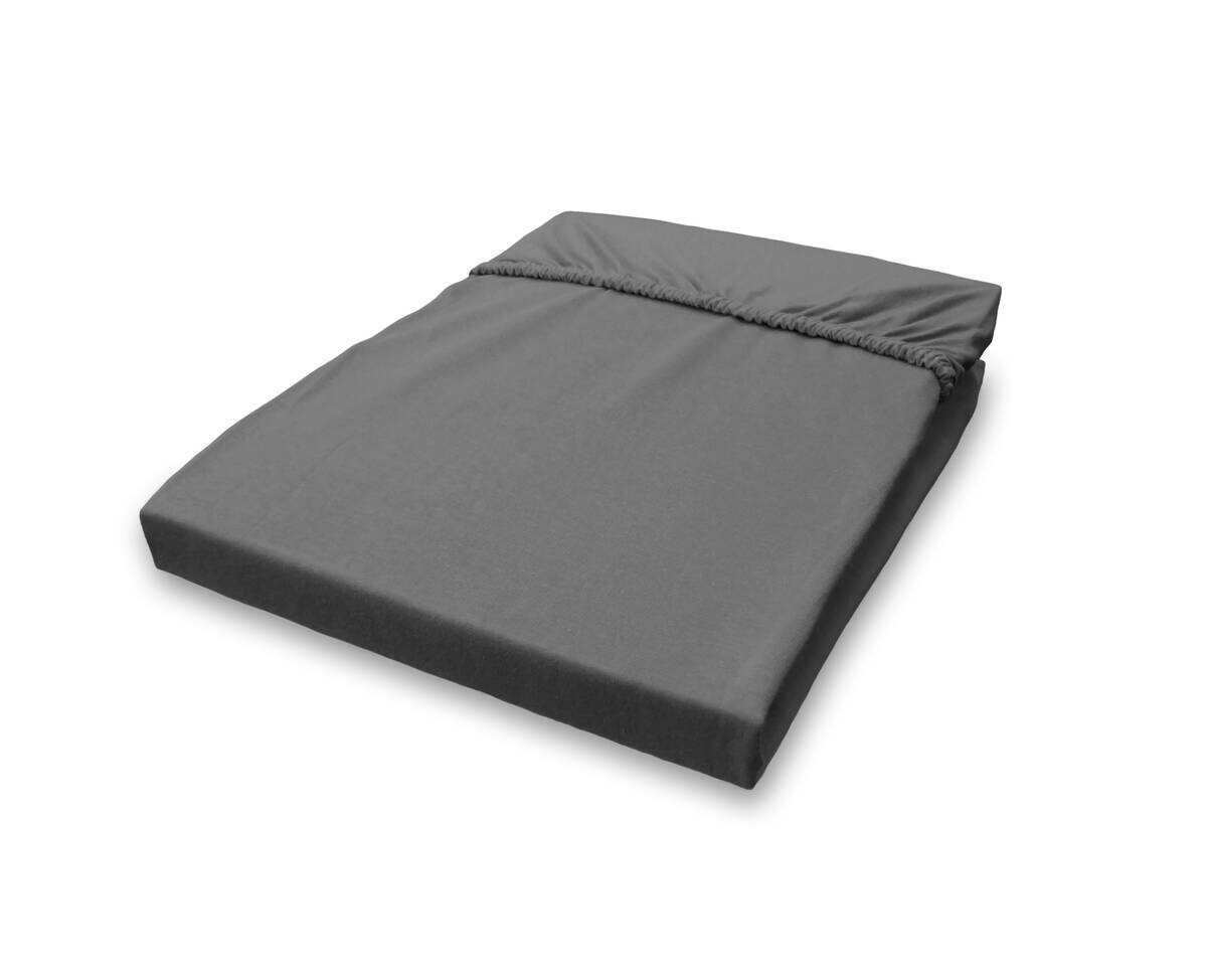Jersey Spannbetttuch Graphit Baumwolle B/H/L: ca. 180x28x200 cm