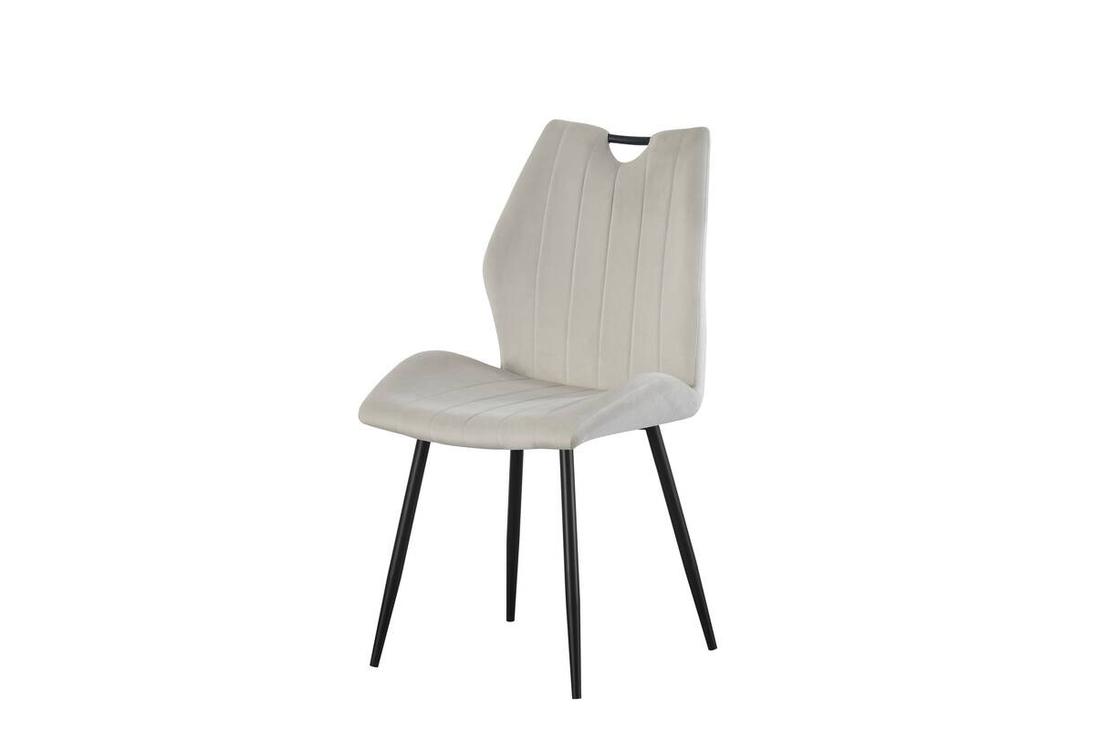 Stuhl CHRISTIN, 2er Set creme Samt B/H/T: ca. 52x58x75 cm