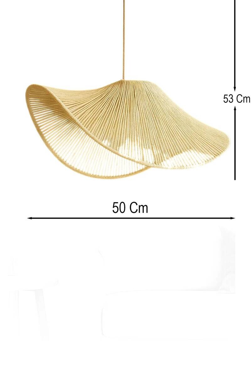 Opviq Pendelleuchte ecru Kunststoff B/T/L: ca. 50x50x50 cm E27 1 Brennstellen