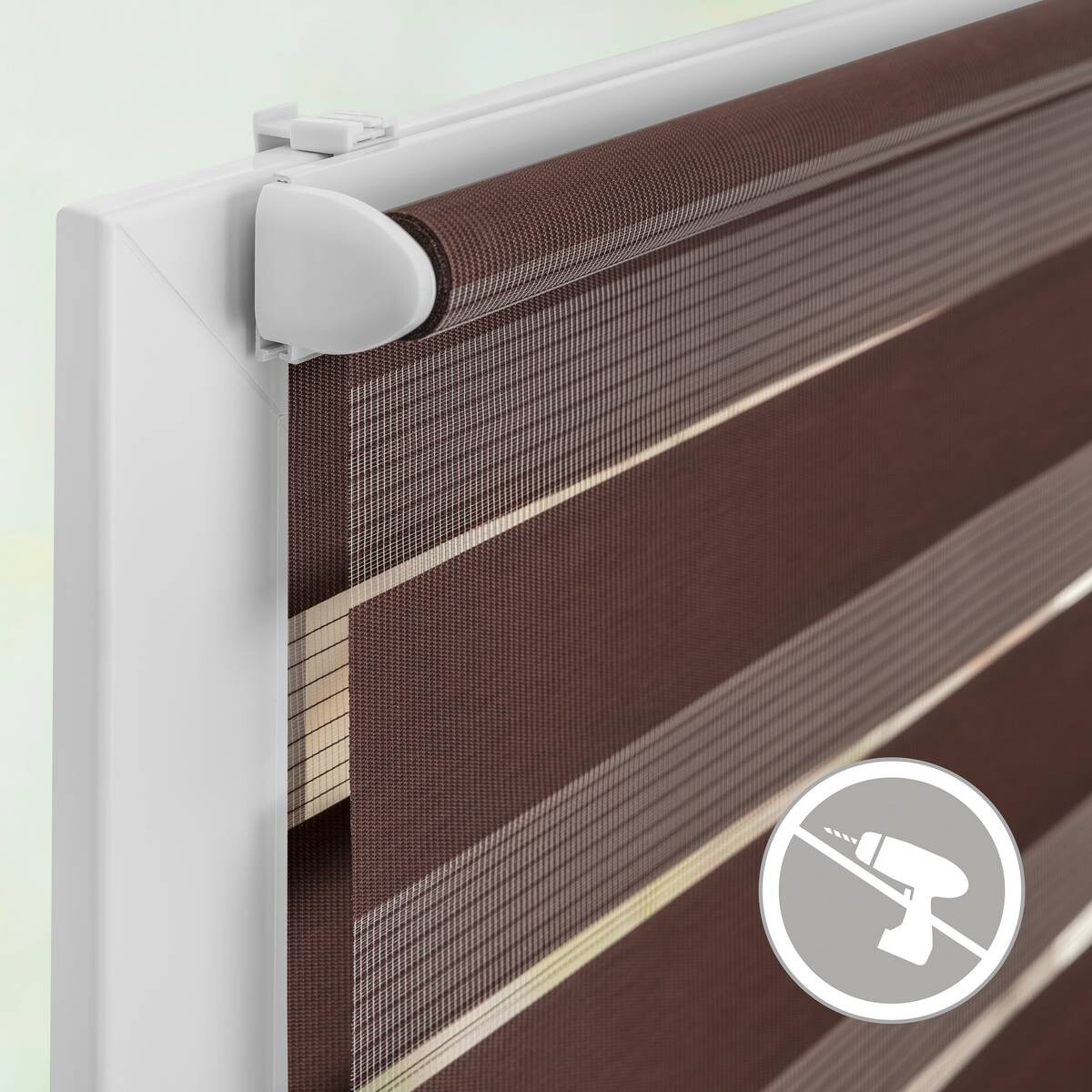 LICHTBLICK Doppelrollo Duo dunkelbraun B/L: ca. 100x150 cm