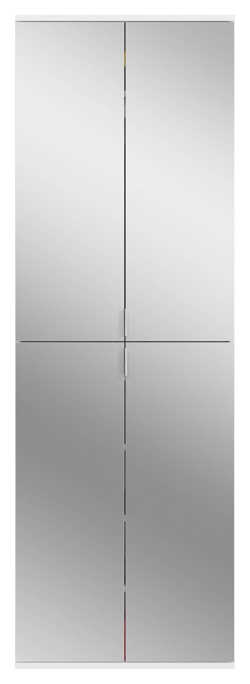 Garderobe PROJEKT Eiche Artisan Nachbildung weiß Hochglanz Spiegel B/H/T: ca. 213x193x34 cm