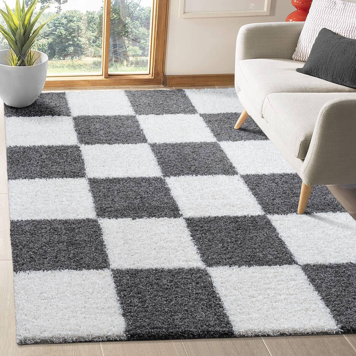 Sanat Hochflorteppich MILANO grau B/L: ca. 80x200 cm