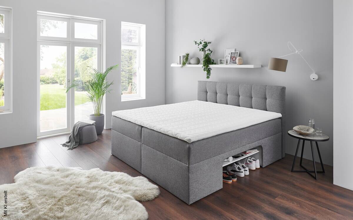 Boxbett Shelfie I hellgrau Liegefläche B/L: ca. 180x200 cm