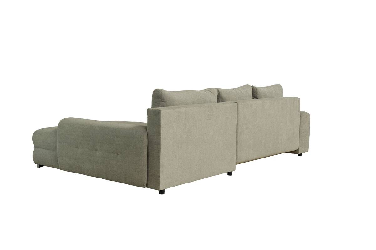 Ecksofa mit Bettfunktion und Bettkasten Lorenz olive Microfaser B/H/T: ca. 284x74x180 cm