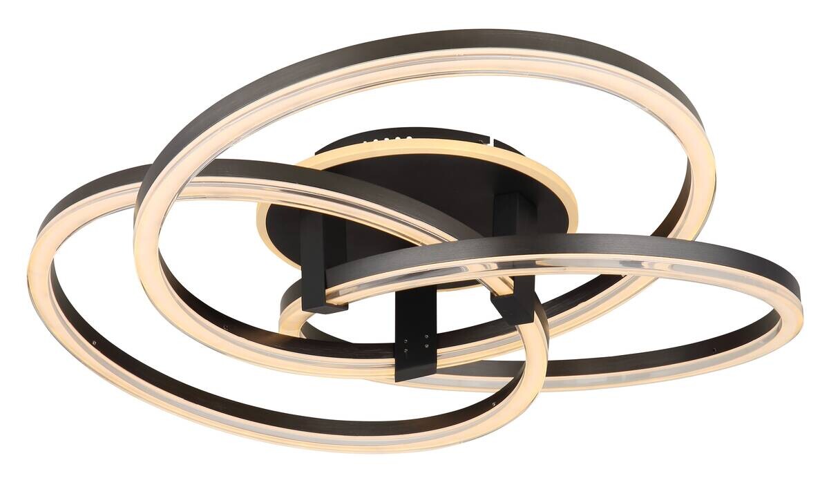 GLOBO Deckenleuchte Opal anthrazit Metall Aluminium H/D: ca. 25x78 cm 1 Brennstellen