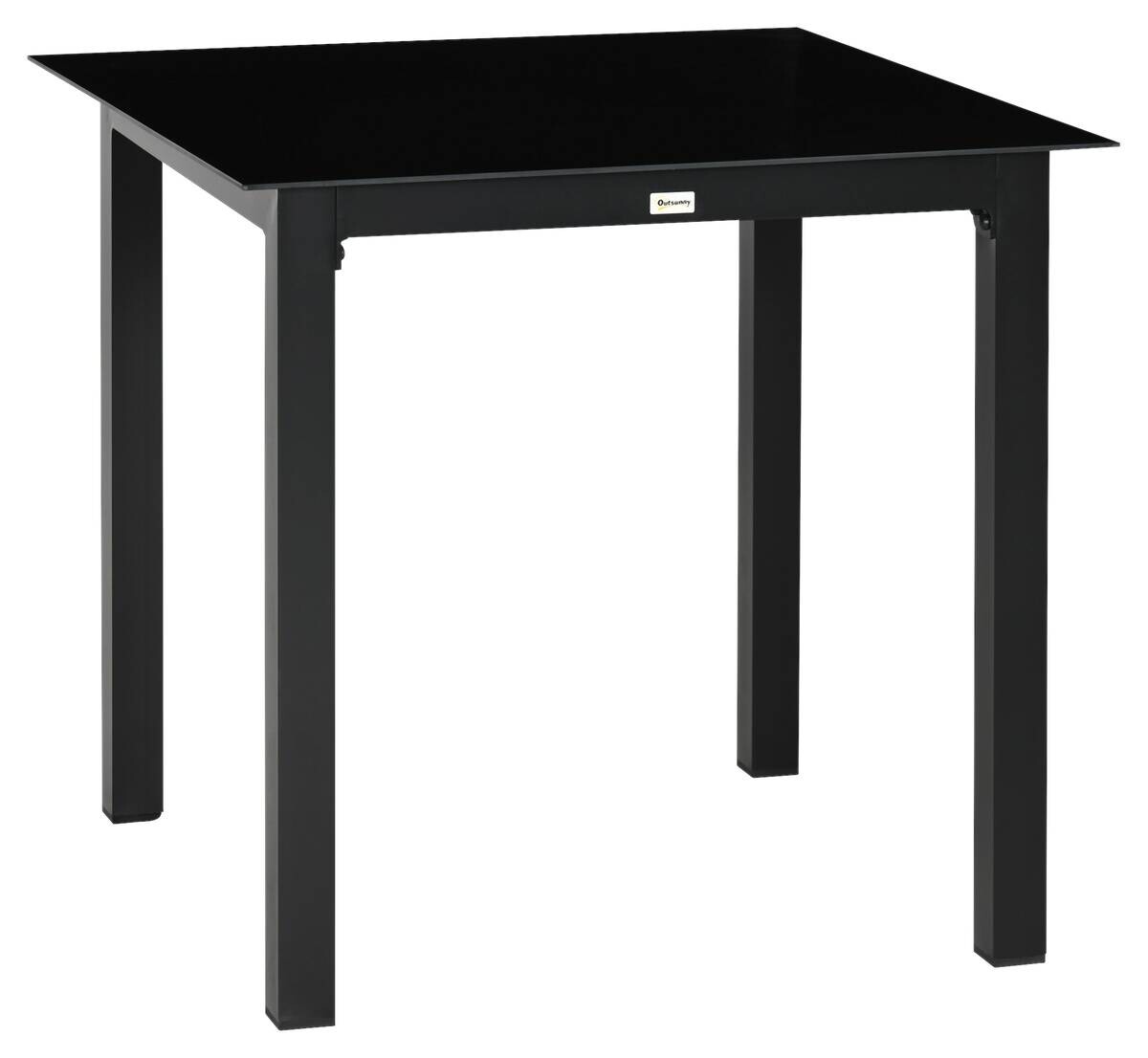 Outsunny Gartentisch schwarz Aluminium B/H/L: ca. 80x80x74 cm