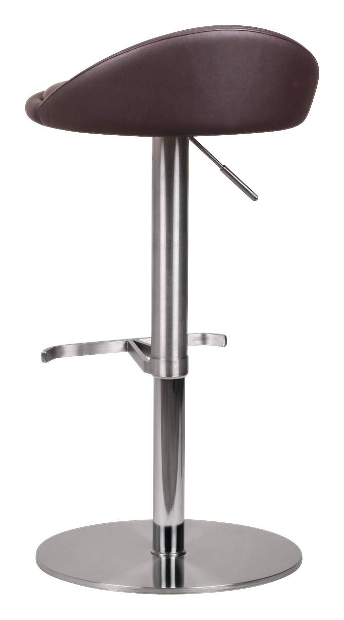 Barhocker braun Edelstahl Kunstleder Edelstahl B/H/T: ca. 43x90x43 cm
