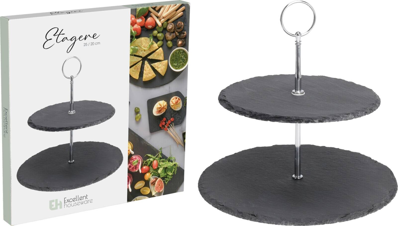 Etagere schwarz Stein