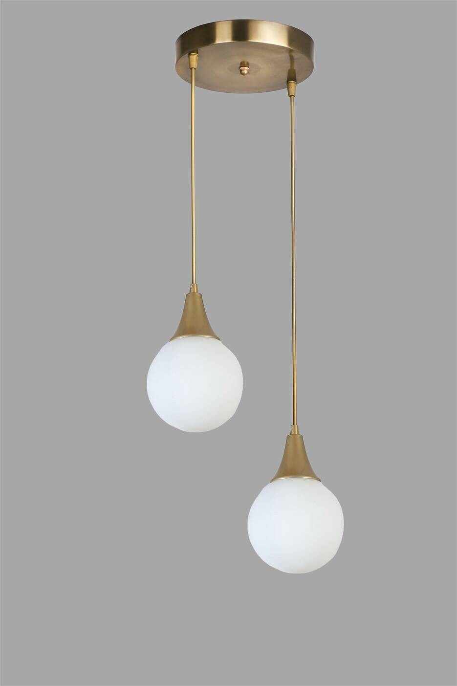 Pendelleuchte gold weiß Metall Glas B/H/L/D: ca. 25x70x25x25 cm E27 1 Brennstellen