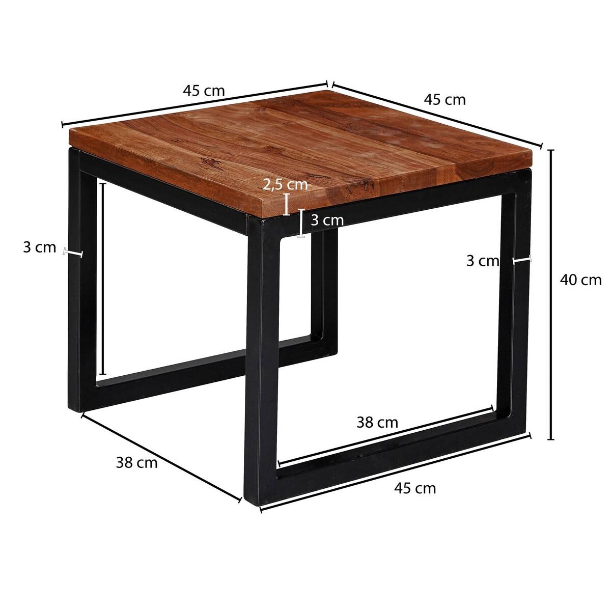 Beistelltisch rosenholz Holz B/H/T: ca. 45x40x45 cm