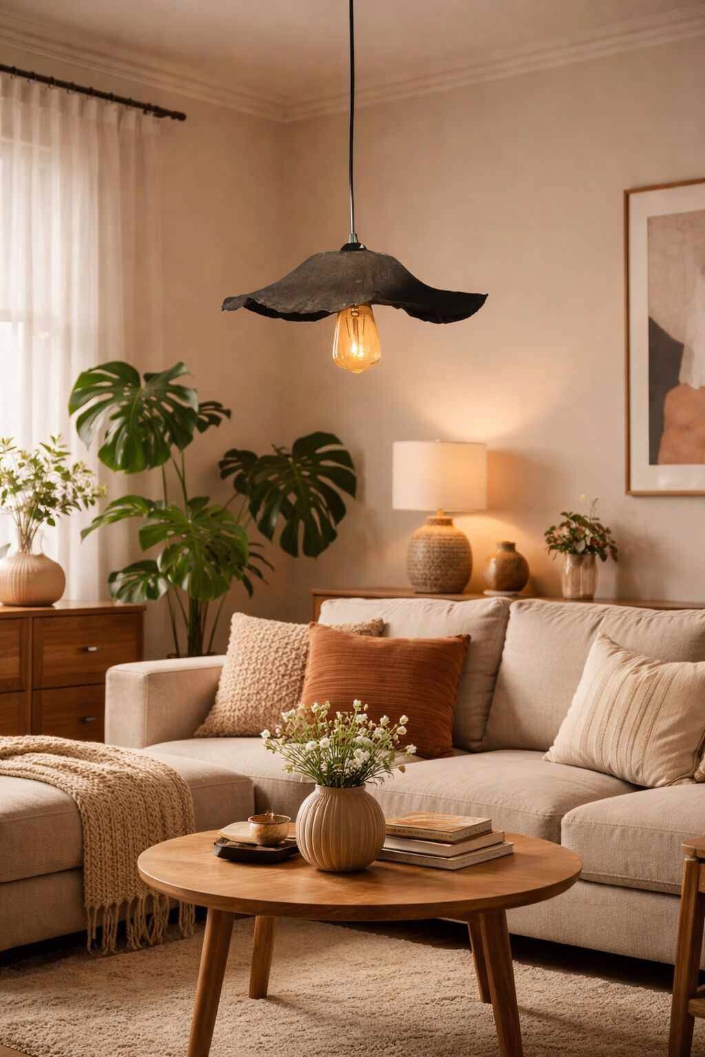 Opviq Pendelleuchte schwarz Kunststoff B/H/T/L/D: ca. 38x75x38x38x38 cm E27 1 Brennstellen
