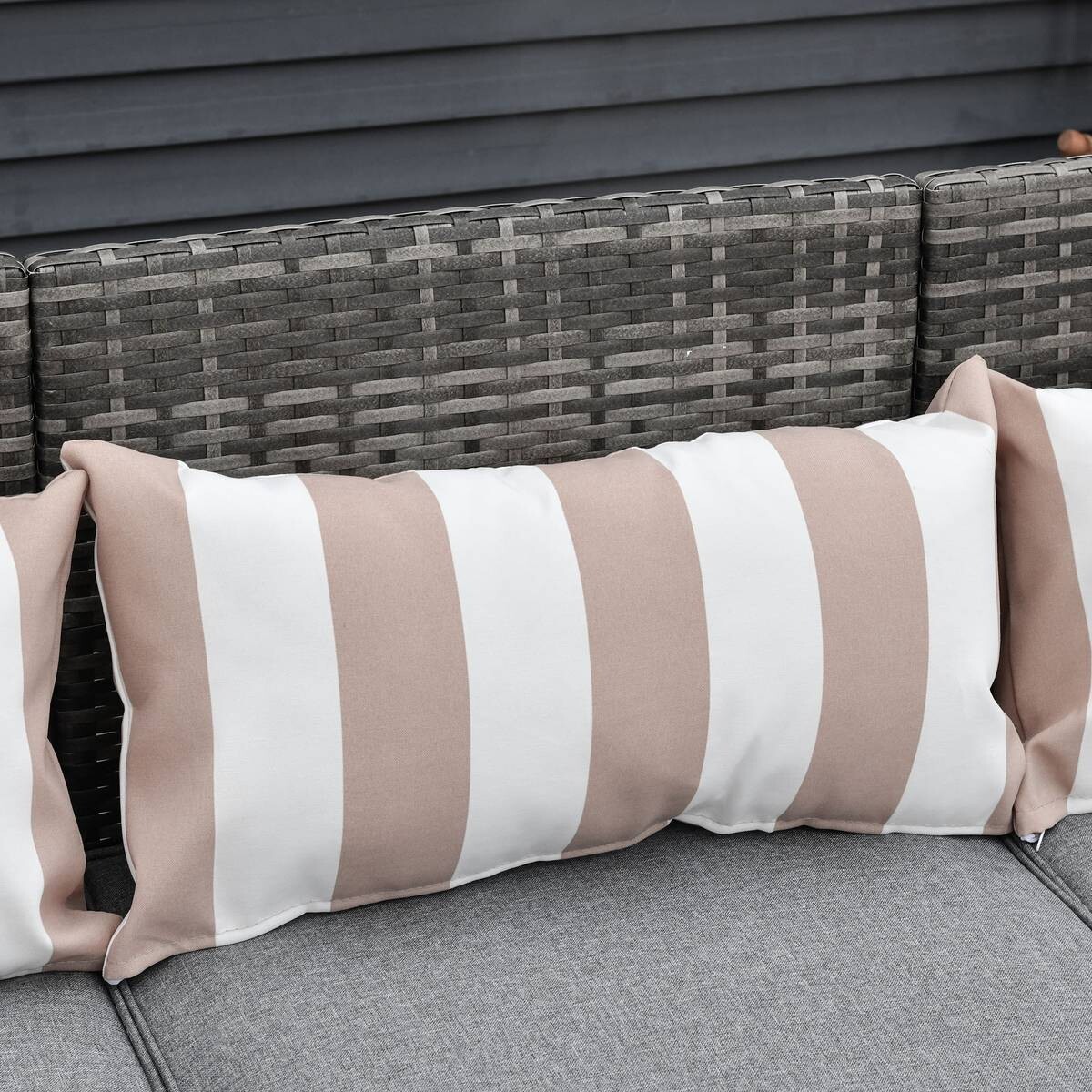 Outsunny Loungesofa grau Stahl B/H/T: ca. 173x78x68 cm