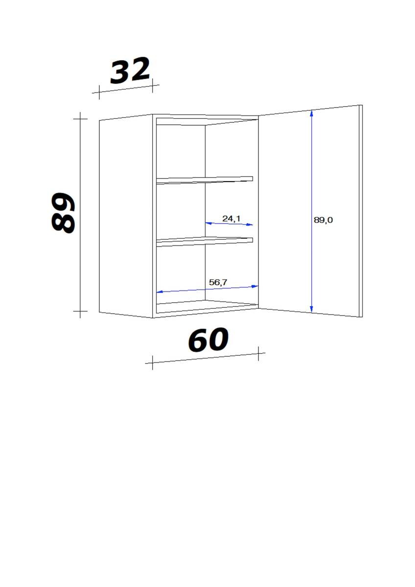 Flex-Well Hängeschrank Lucca weiß matt B/H/T: ca. 60x89x32 cm