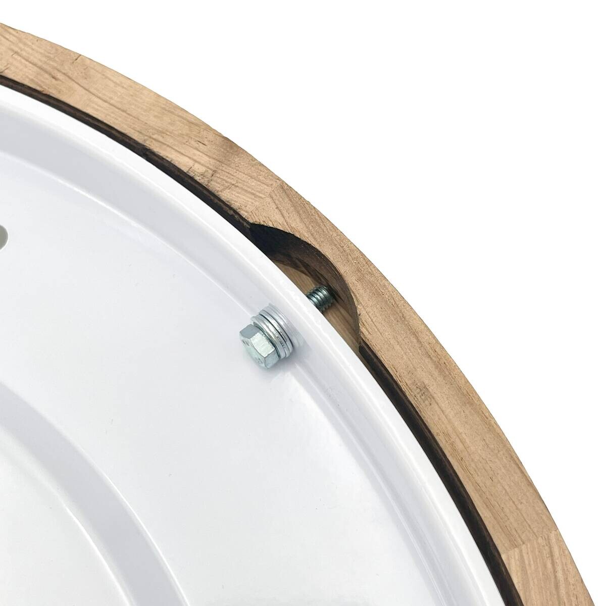 Lamkur Deckenleuchte Eiche Holz Glas B/H/L: ca. 48,5x12x48,5 cm