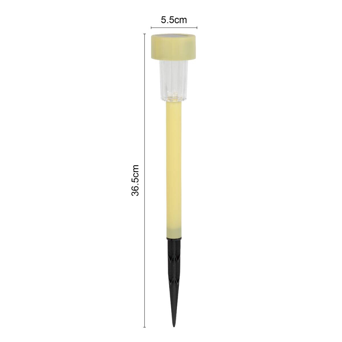 Solarleuchte gelb Kunststoff H/D: ca. 36,5x5,5 cm