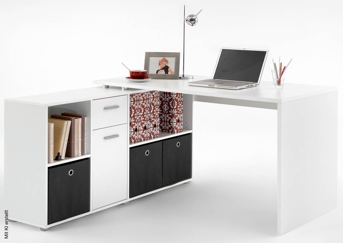 Schreibtisch weiß B/H/T: ca. 136x74x66,5 cm