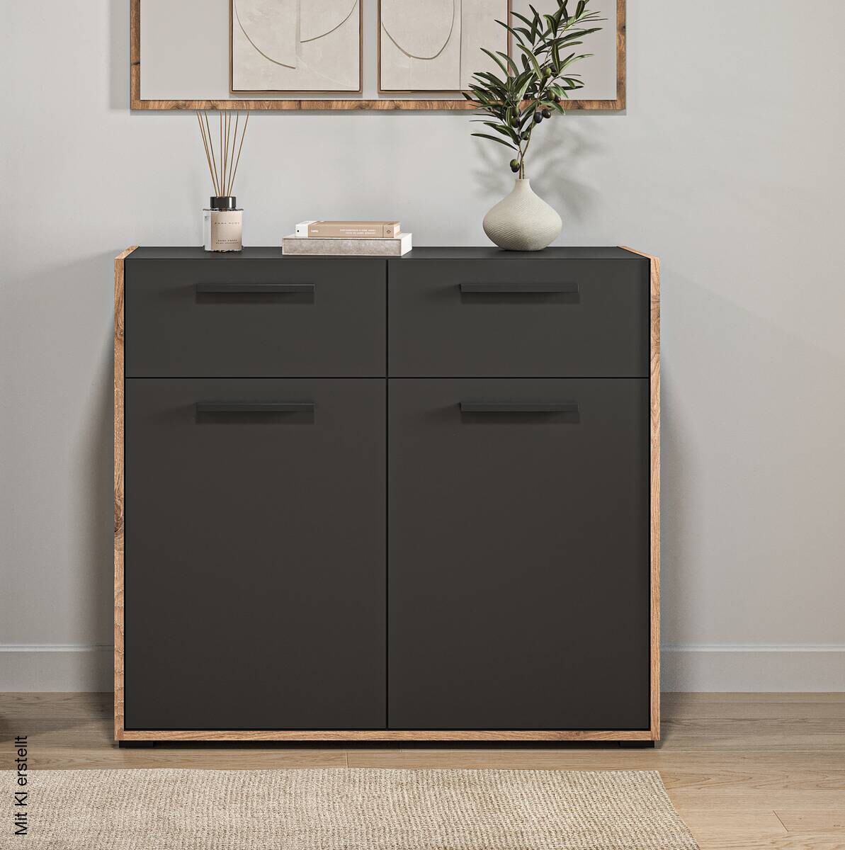Kommode Bueno Basalt Nox Oak Nachbildung B/H/T: ca. 95x86x37 cm